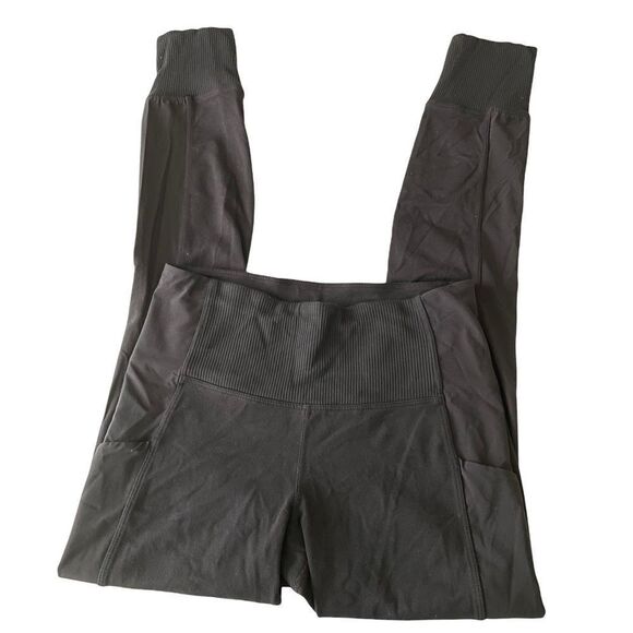ATHLETA Excursion Hybrid Tight Black Leggings Ribbed Cuffed Hems Size XS‎ - Picture 1 of 10